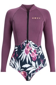 Roxy-Swell Natural 1mm Frontzip Longarm Shorty
