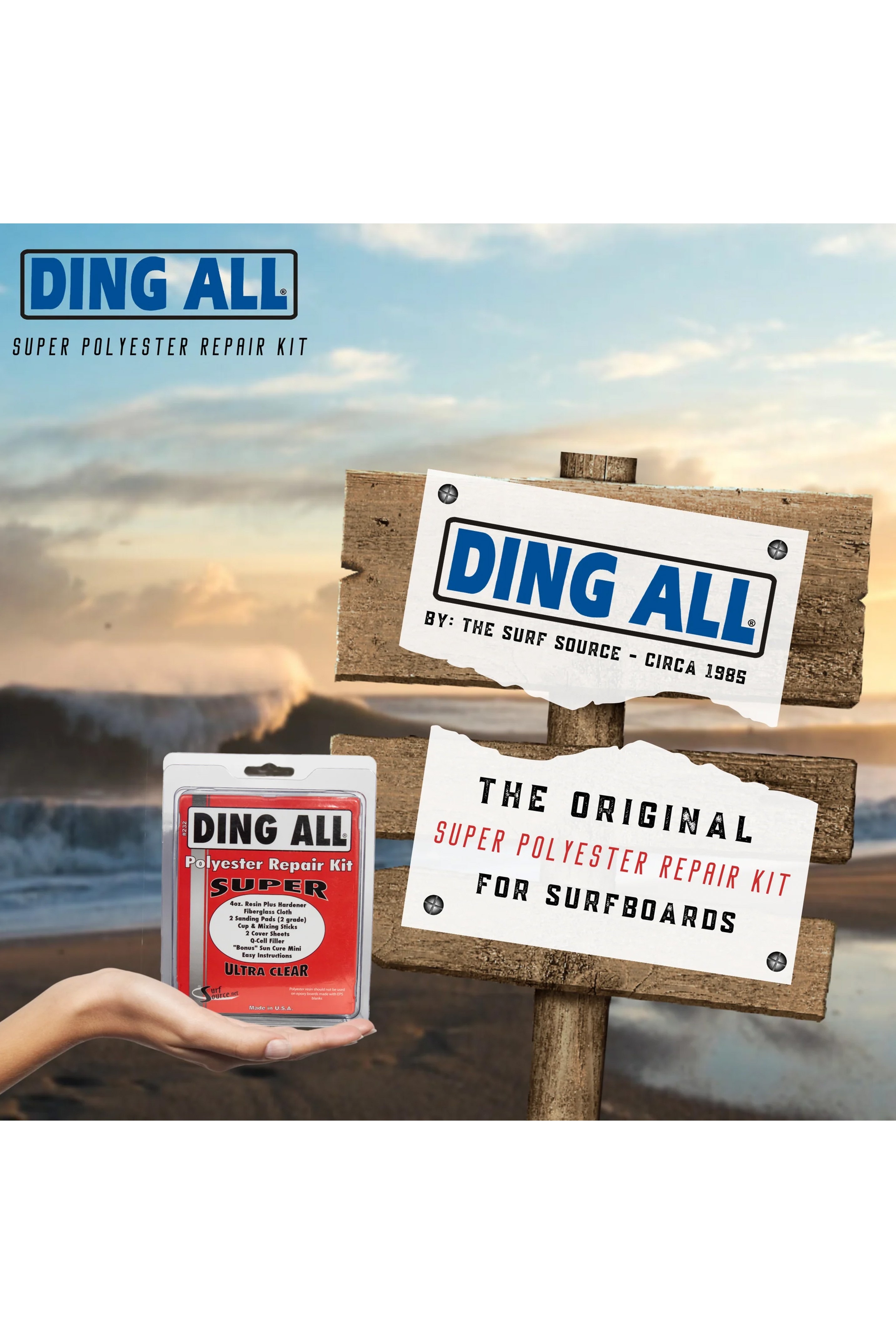 Ding All-Super Polyester Repair Kit