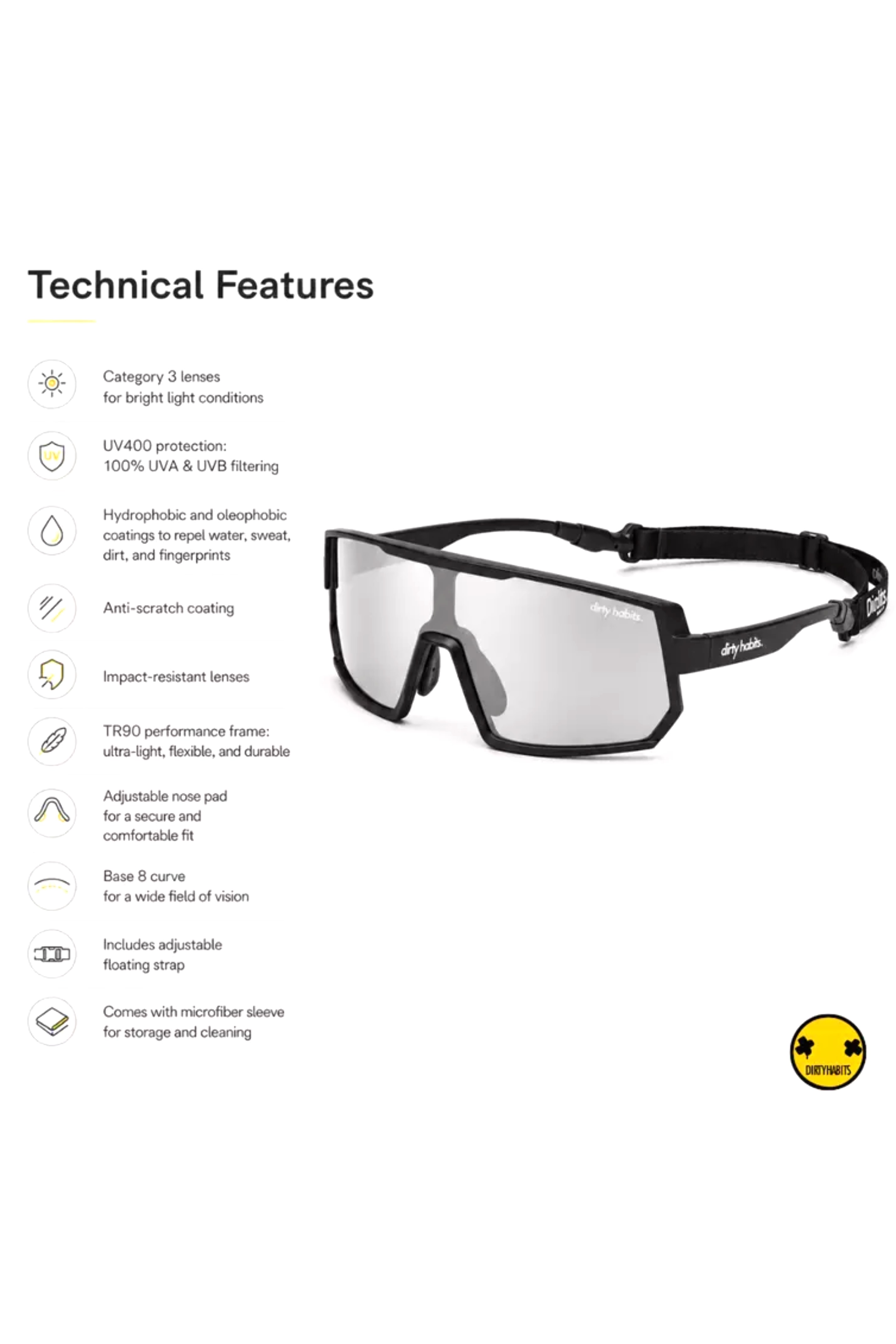 Dirty Habits-Ride Polarised Watersports Sunglasses